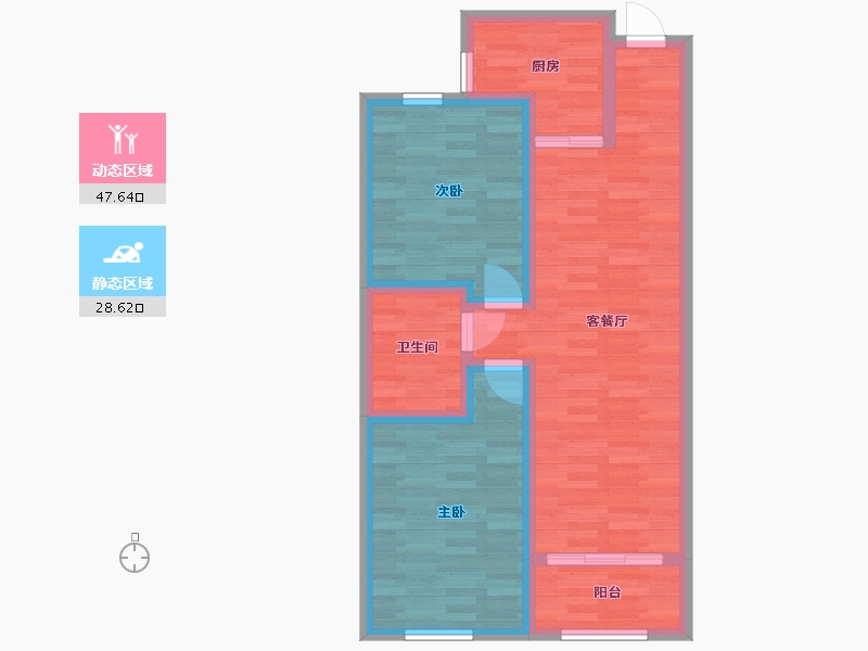 山东省-青岛市-万科未来城-67.31-户型库-动静分区