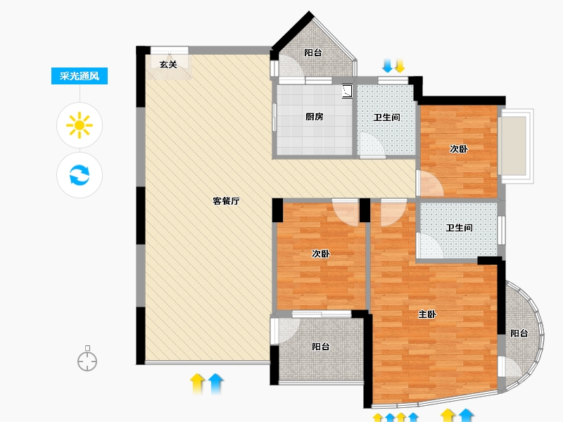 广东省-深圳市-招商海月花园三期-95.03-户型库-采光通风