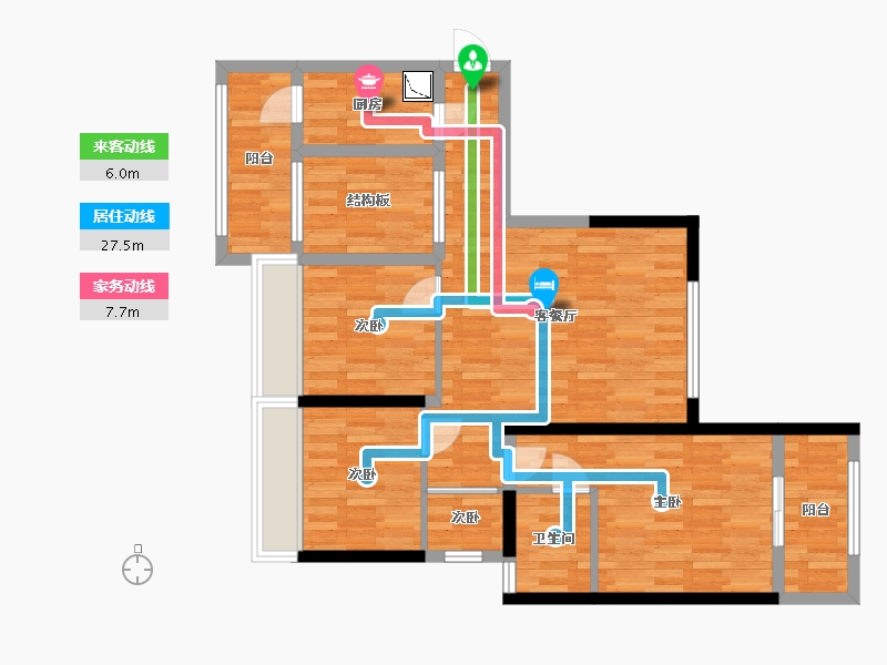 福建省-厦门市-禹洲尊海-83.97-户型库-动静线