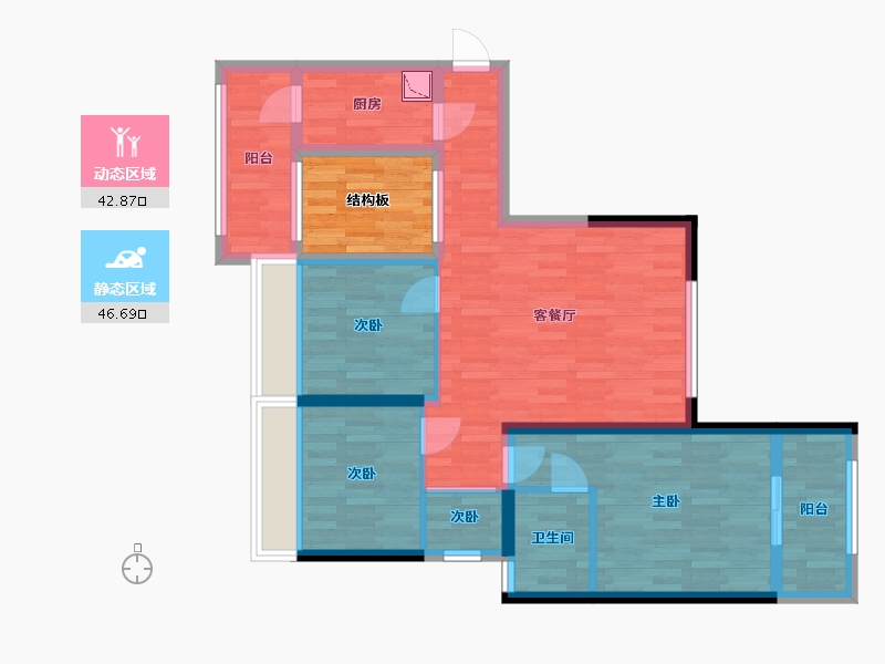 福建省-厦门市-禹洲尊海-83.97-户型库-动静分区