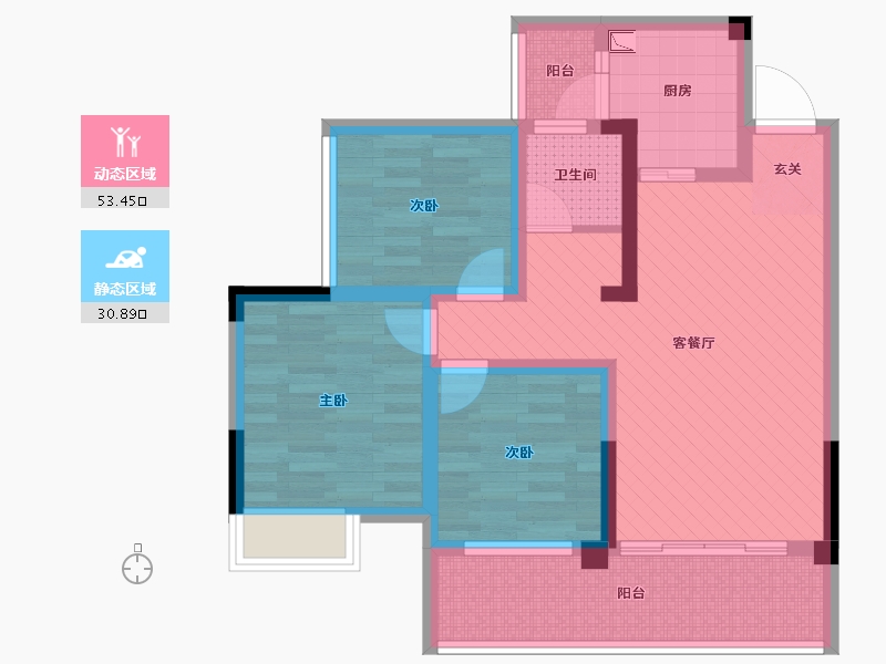 四川省-内江市-远达西城郡二期-71.82-户型库-动静分区