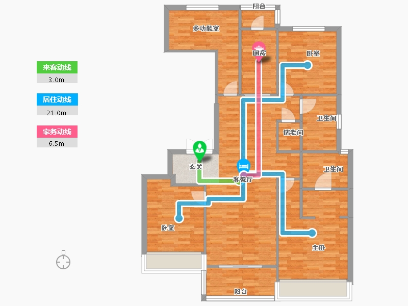 浙江省-杭州市-金科碧桂园博翠府10号楼129m²-102.99-户型库-动静线