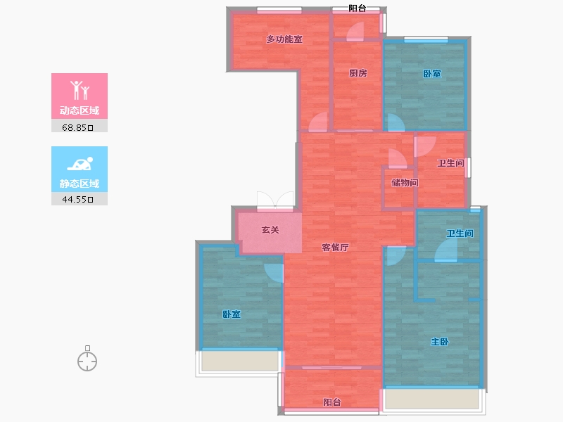 浙江省-杭州市-金科碧桂园博翠府10号楼129m²-102.99-户型库-动静分区