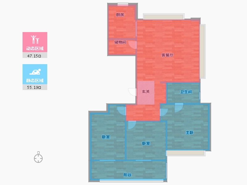 浙江省-杭州市-杭房建发养云静舍119平米户型119m²-95.00-户型库-动静分区