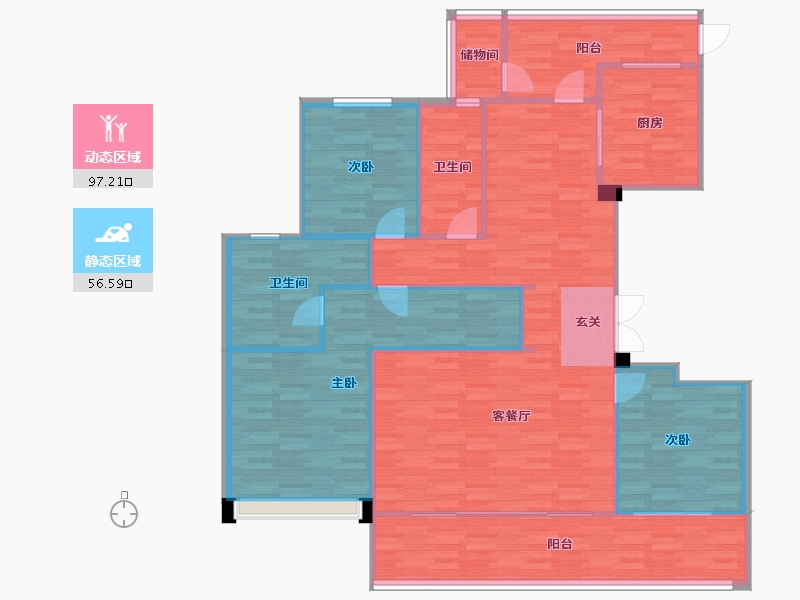 浙江省-杭州市-杭州壹号院13号楼171m²-143.00-户型库-动静分区