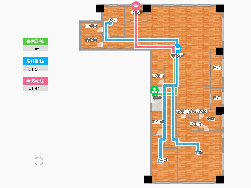 浙江省-杭州市-绿城卓越傲旋城1幢428m²-298.86-户型库-动静线