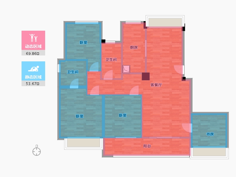 浙江省-杭州市-未知小区桂语听澜轩139m²-111.22-户型库-动静分区