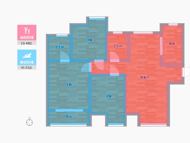 陕西省-渭南市-蒲城・公园天下-72.51-户型库-动静分区