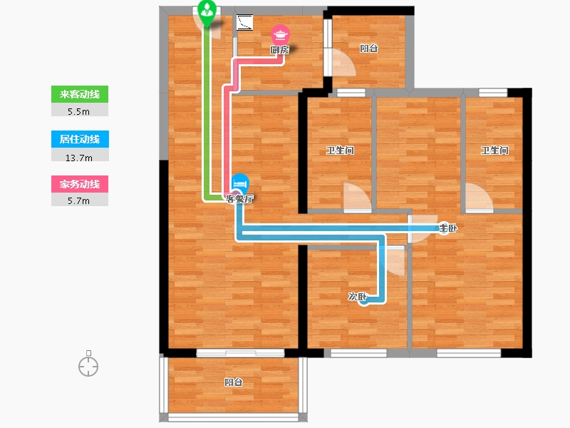 云南省-昆明市-昆明翰林招商大观-87.41-户型库-动静线