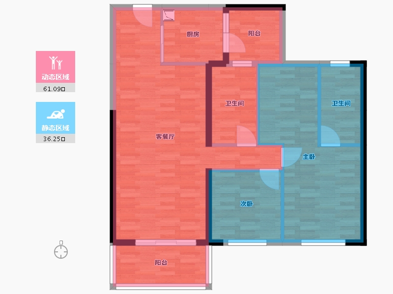 云南省-昆明市-昆明翰林招商大观-87.41-户型库-动静分区