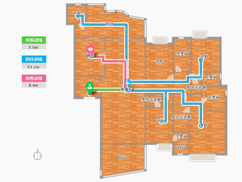 广东省-广州市-峰湖御境328m2-285.82-户型库-动静线