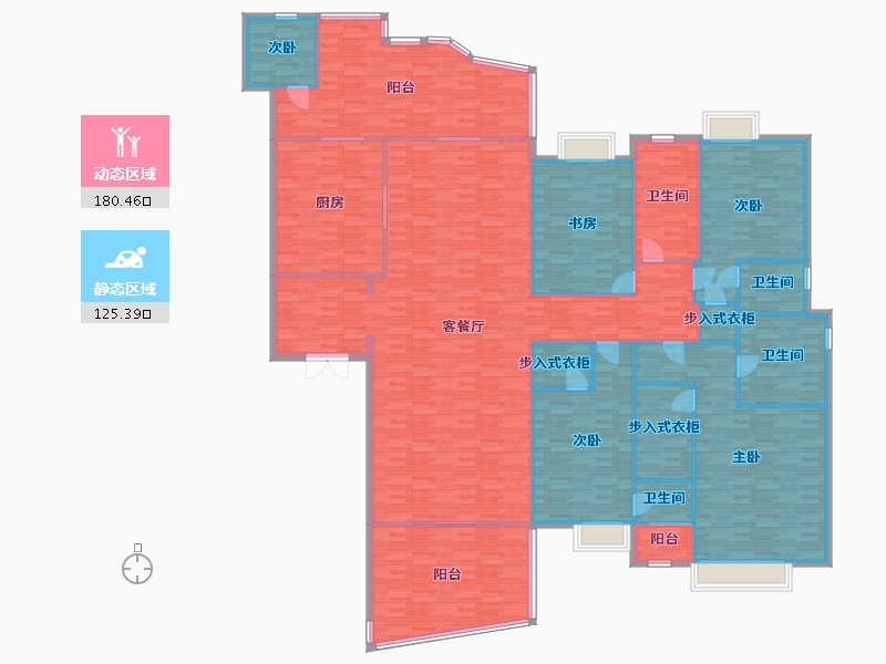 广东省-广州市-峰湖御境328m2-285.82-户型库-动静分区