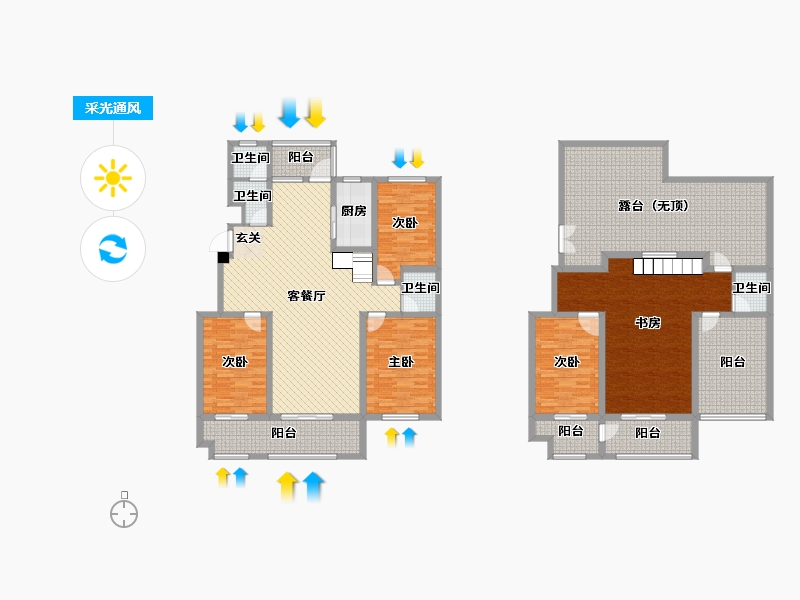 山东省-临沂市-和园首府-225.21-户型库-采光通风