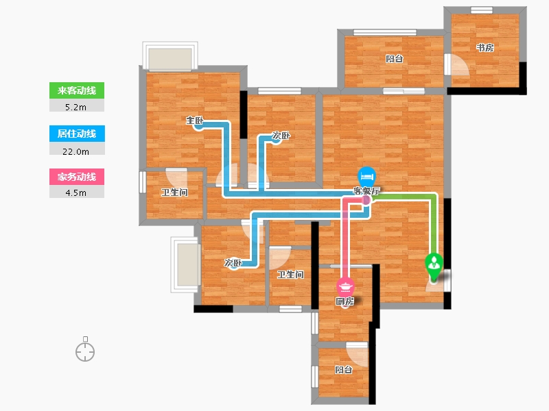 重庆-重庆市-龙湖景粼玖序-92.12-户型库-动静线