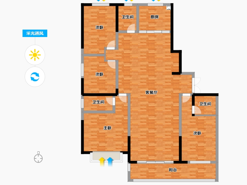 山东省-日照市-晨曦名郡-167.97-户型库-采光通风