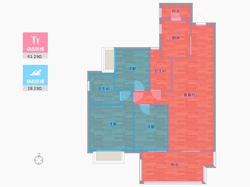 广东省-广州市-广州碧桂园-90.59-户型库-动静分区