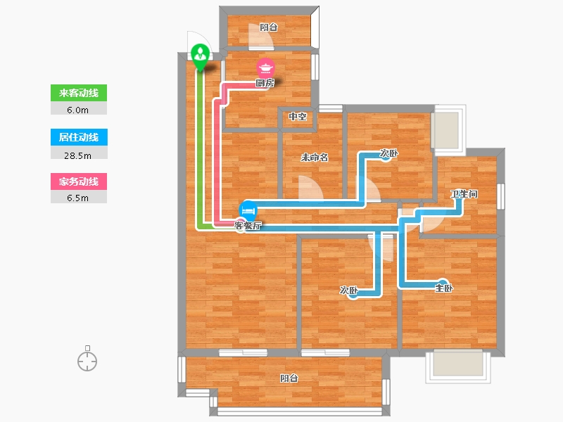 广东省-广州市-保利碧桂园·公园大道-83.24-户型库-动静线