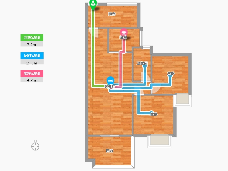 广东省-广州市-保利碧桂园·公园大道-68.01-户型库-动静线