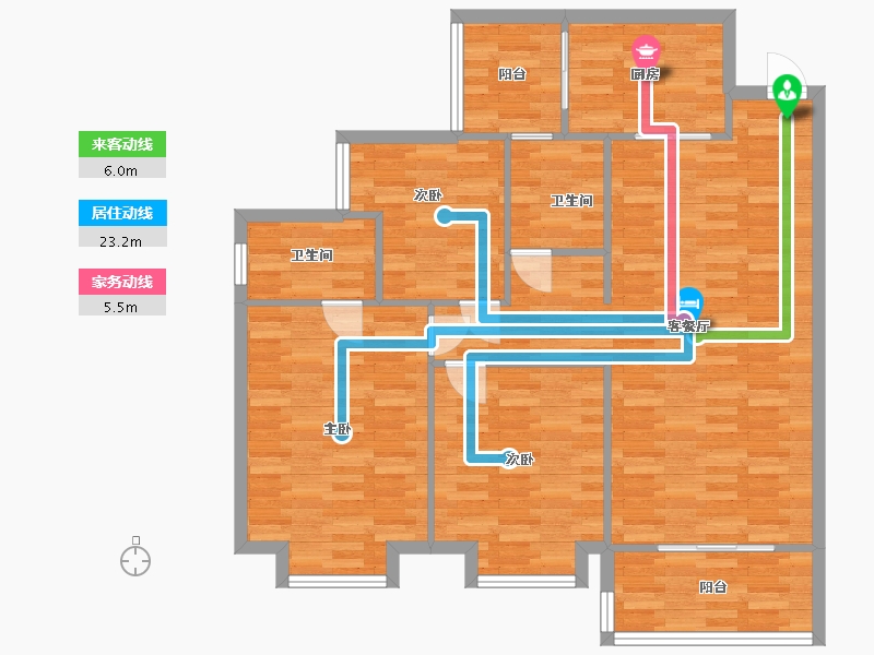 广东省-广州市-保利西悦湾M1栋140m2-102.60-户型库-动静线