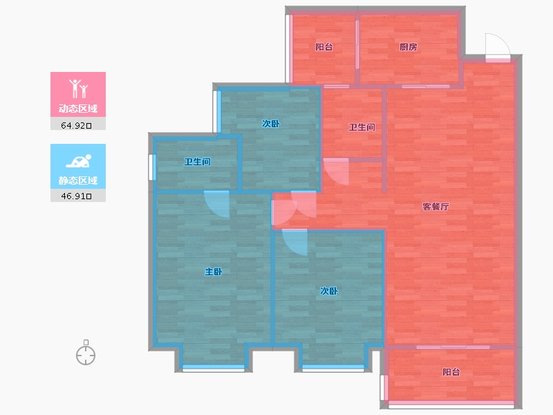 广东省-广州市-保利西悦湾M1栋140m2-102.60-户型库-动静分区