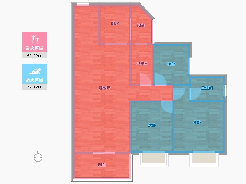 广东省-广州市-保利西悦湾M4栋112m2-89.60-户型库-动静分区