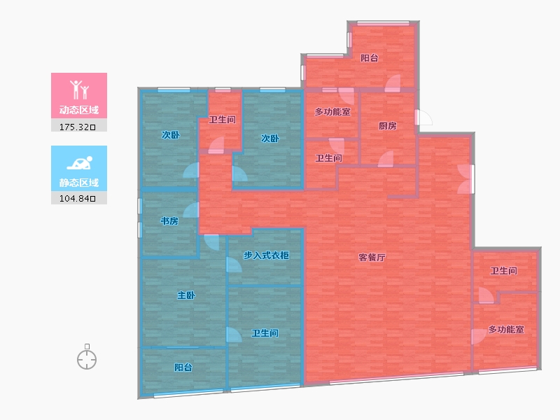 广东省-广州市-侨鑫汇悦台2号楼348m²-259.31-户型库-动静分区