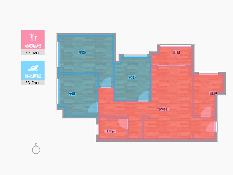 广东省-广州市-兰亭盛荟91m²-72.80-户型库-动静分区