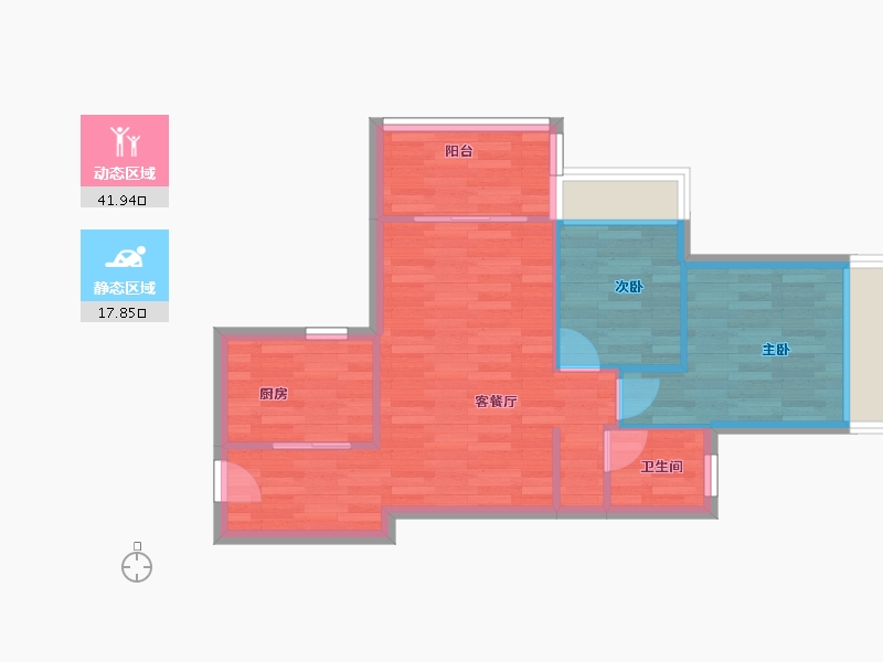 广东省-广州市-兰亭盛荟67m²-53.60-户型库-动静分区