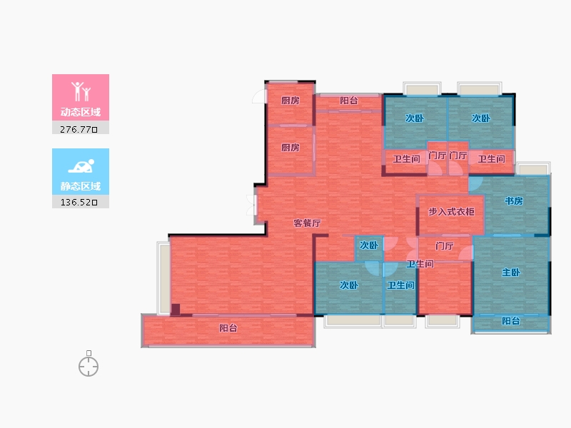 广东省-广州市-珠光御景壹號A6栋480m2-384.00-户型库-动静分区