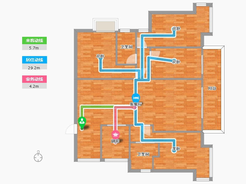 广东省-广州市-珠岛花园金湾明珠6栋金湾明珠A栋143m2-115.13-户型库-动静线