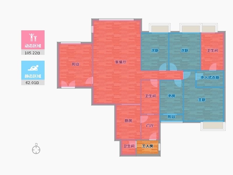 广东省-广州市-尚东君御雅苑C栋179m²-158.11-户型库-动静分区