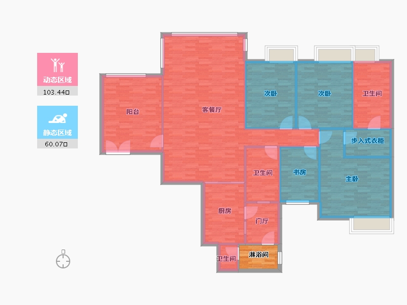 广东省-广州市-尚东君御雅苑C栋197m²-154.70-户型库-动静分区