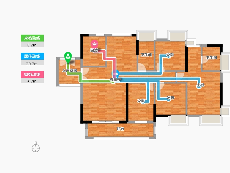 广东省-广州市-宝兴翠园A1栋142m²-112.60-户型库-动静线