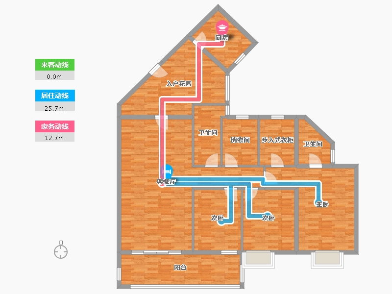 广东省-广州市-富基广场B1栋,B2栋176m²-142.10-户型库-动静线