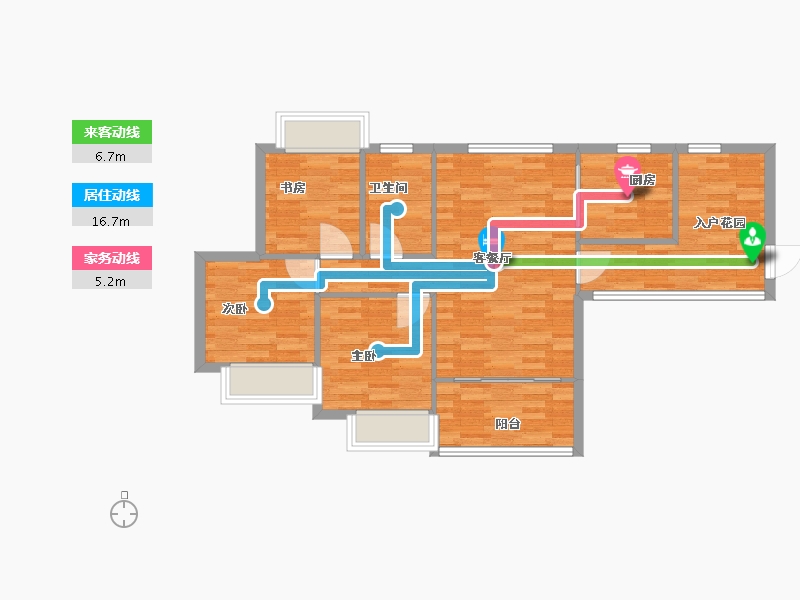 广东省-广州市-鸿益华府1栋97m²-77.60-户型库-动静线