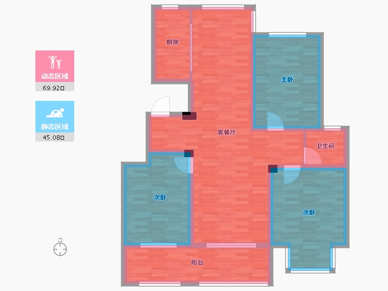 安徽省-阜阳市-一里香溪-101.99-户型库-动静分区