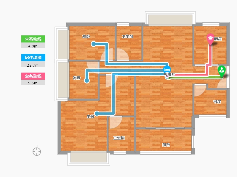 广东省-广州市-兰亭盛荟14栋129m²-103.20-户型库-动静线