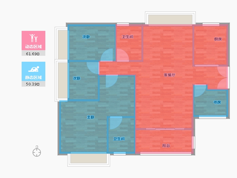 广东省-广州市-兰亭盛荟14栋129m²-103.20-户型库-动静分区