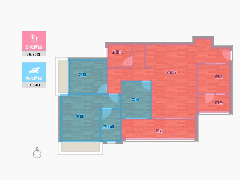 广东省-广州市-兰亭盛荟5栋101m²-80.80-户型库-动静分区