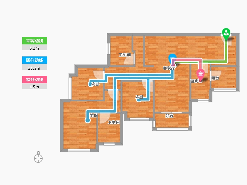 广东省-广州市-兰亭盛荟15栋107m²-85.60-户型库-动静线