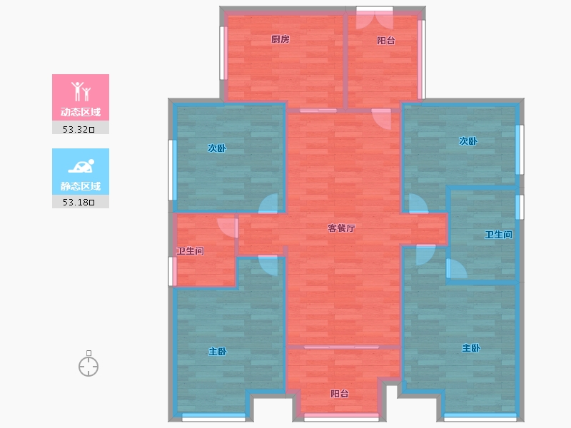 广东省-广州市-兰亭盛荟15栋121m²-96.80-户型库-动静分区