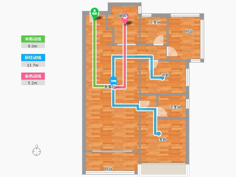 广东省-广州市-建发央玺7号楼,8号楼98m²-78.40-户型库-动静线