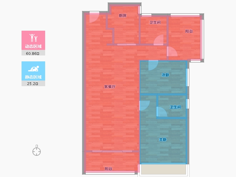 广东省-广州市-建发央玺7号楼,8号楼98m²-78.40-户型库-动静分区