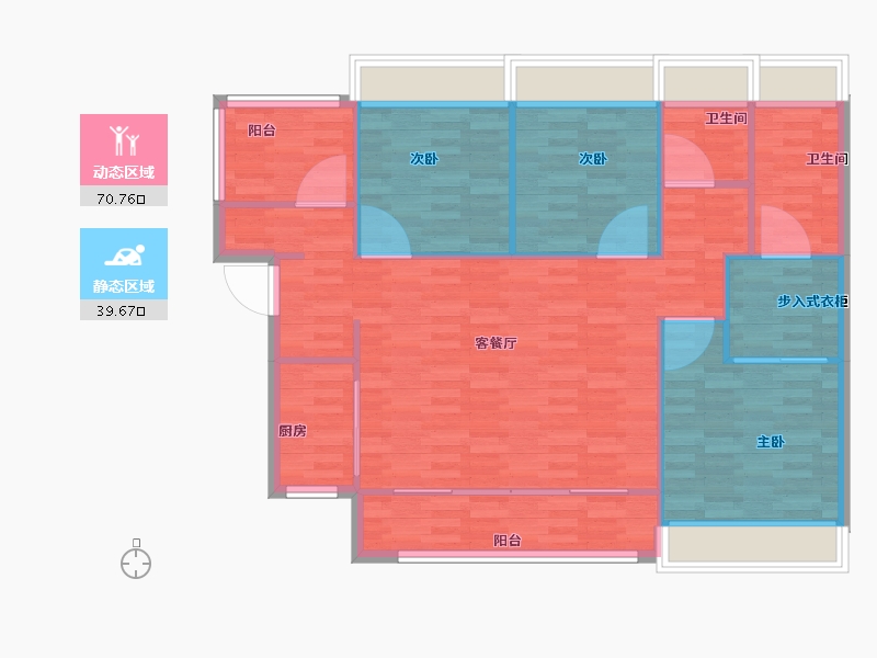 广东省-广州市-建发央玺7号楼,8号楼127m²-101.60-户型库-动静分区