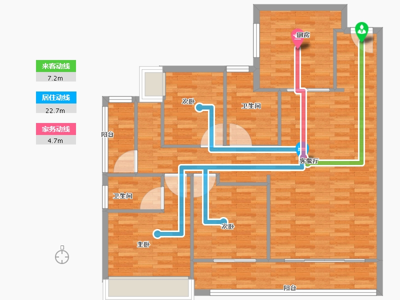 广东省-广州市-建发央玺7号楼,8号楼128m²-102.40-户型库-动静线