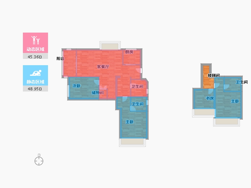 广东省-广州市-建发央玺7号楼,8号楼108m²-86.39-户型库-动静分区