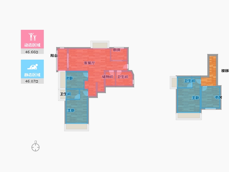 广东省-广州市-建发央玺7号楼,8号楼108m²-86.39-户型库-动静分区