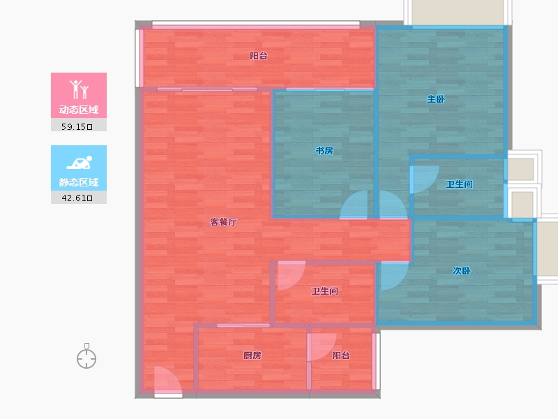 广东省-广州市-云山壹品10栋107m²-93.14-户型库-动静分区