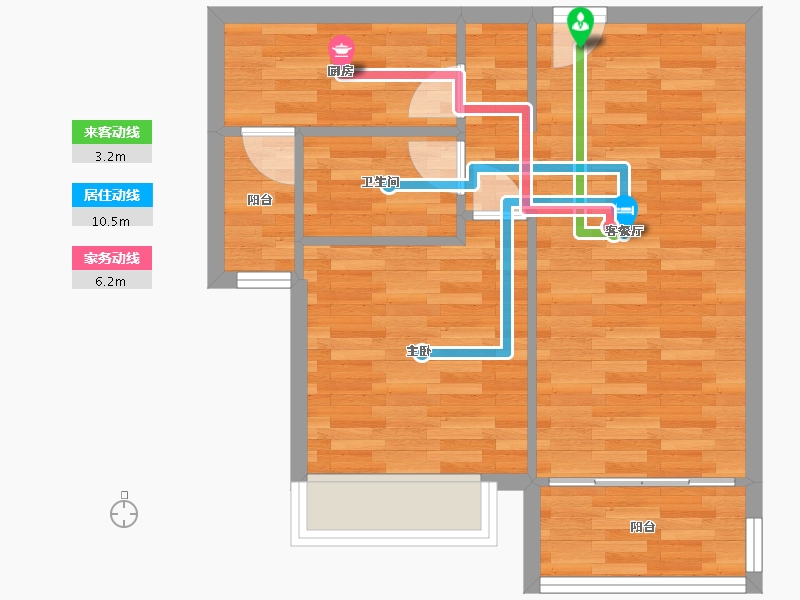 广东省-广州市-云山壹品10栋61m²-51.26-户型库-动静线