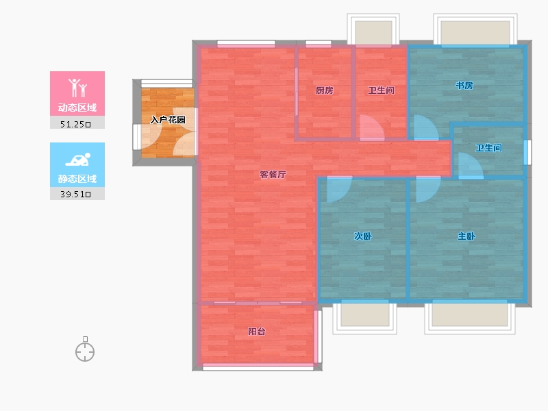 广东省-广州市-云山壹品10栋100m²-87.01-户型库-动静分区